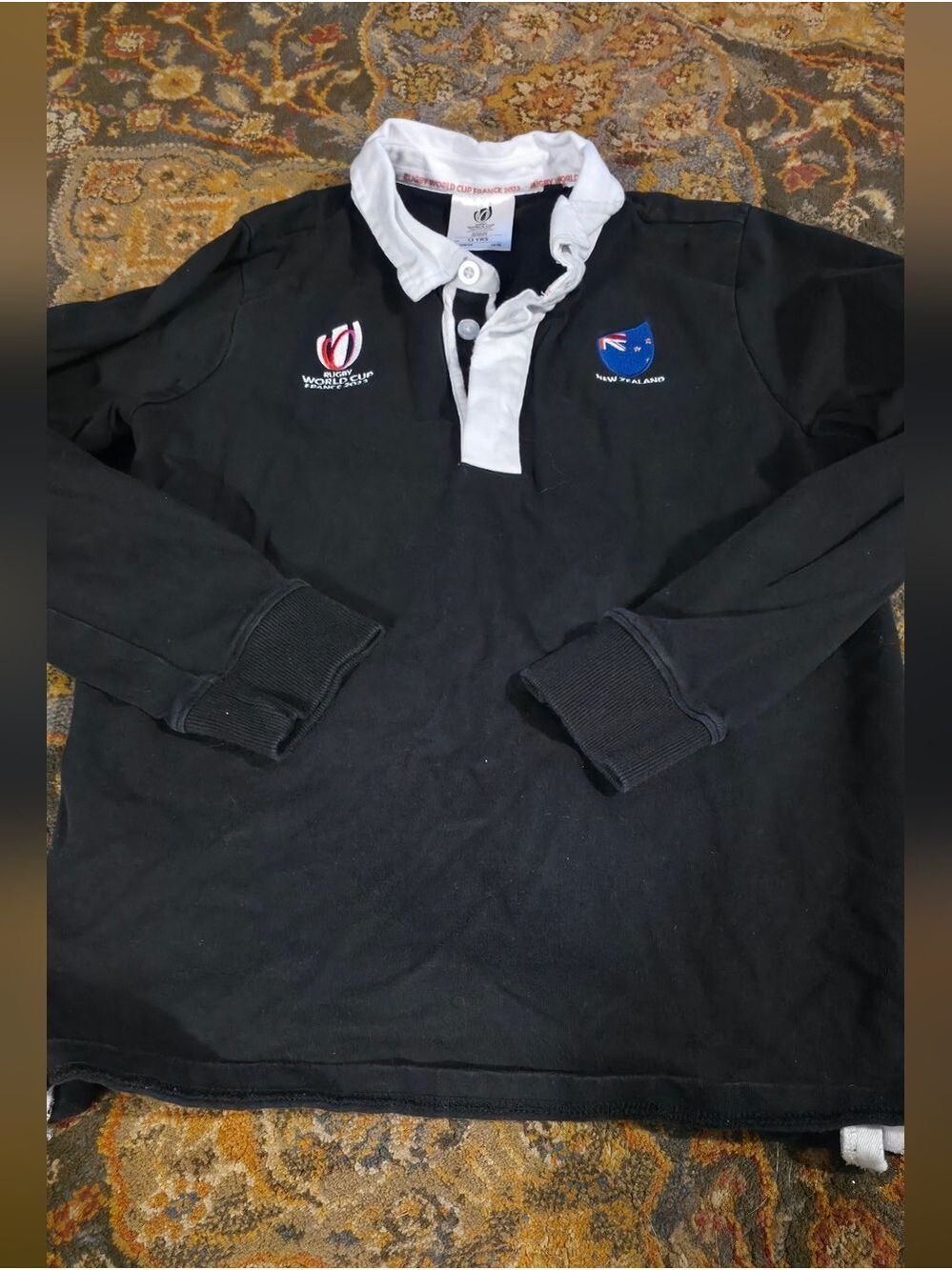 4/$67 Deal! Rugby World Cup 2023 New Zealand Kids Black Polo Shirt